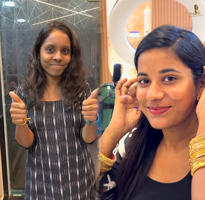 Woman enjoying a relaxing facial skincare treatment for radiant and refreshed skin at Trendmi Salon