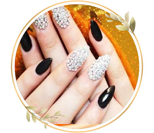 Hand care with crystal manicure at TrendMi Salon leaving nails glossy and hands refreshed.