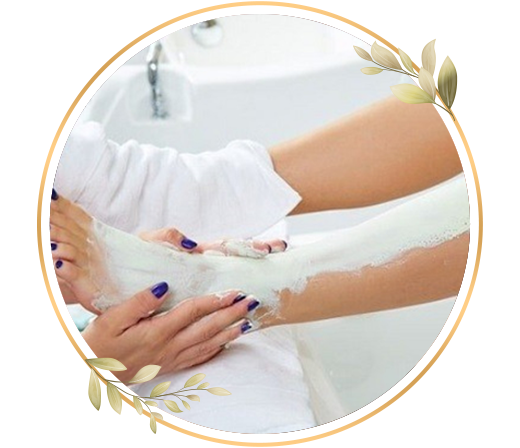 Professional feet bleach treatment at TrendMi Salon for brighter and smoother skin.