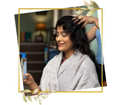 Relaxing head oil massage service at TrendMi Salon providing scalp care and stress relief benefits.