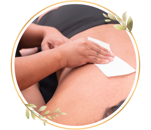 Back hair removal waxing service at TrendMi Salon covering lower, upper and mid back areas.
