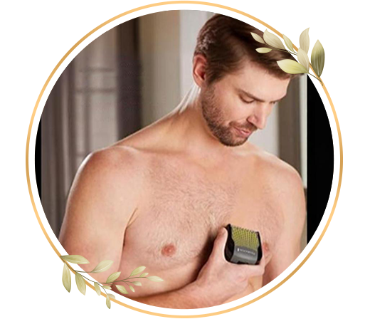 Men chest and back shave removes unwanted hair, leaving skin smooth, clean and well-groomed at TrendMi Salon