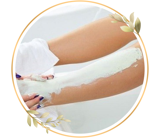 Leg bleach session for half and full areas helps improve skin clarity and maintain an even skin tone
