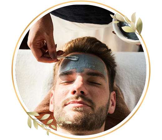 Men face waxing for upper lip, chin and forehead removes fine hair and keeps skin smooth and fresh