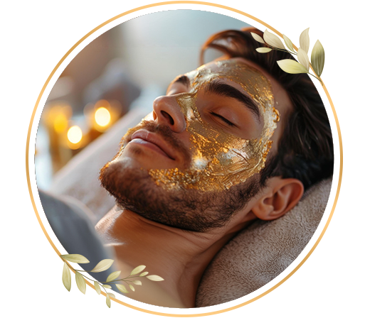 Gold facial for men at TrendMi salon for skin polishing, tan removal and bright appearance