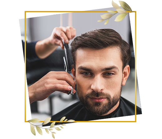 Expert stylist providing men’s hair care and styling at TrendMi Salon with precise trimming for a clean and sharp finish.