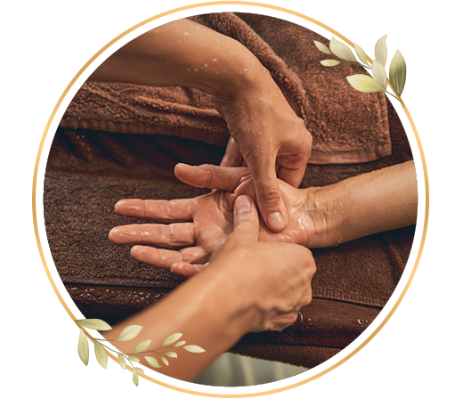Hand reflexology massage men service with pressure points therapy and calming relaxation at TrendMi salon