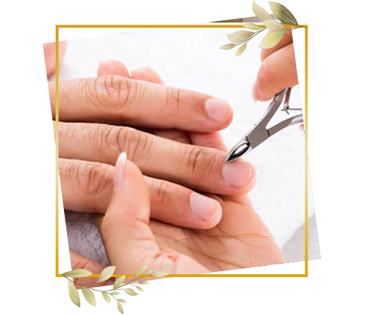 Men's manicure service showing detailed cuticle trimming and nail grooming for clean and well maintained hands