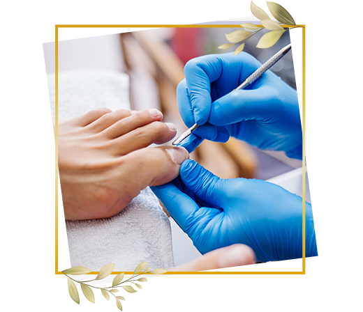 Foot pedicure session at TrendMi Salon providing detailed nail care and improved overall foot hygiene.