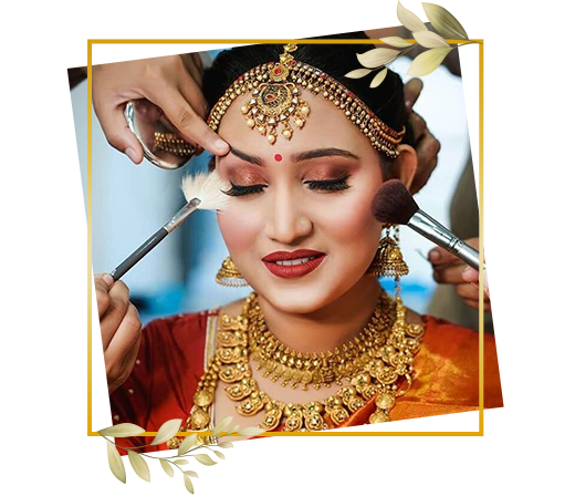 Pre-bridal makeup service at TrendMi Salon preparing the bride with detailed styling and flawless finish.