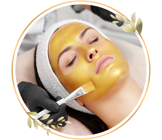 Skin whitening gold facial service at Trendmi Salon for clear skin, glowing look and improved skin brightness