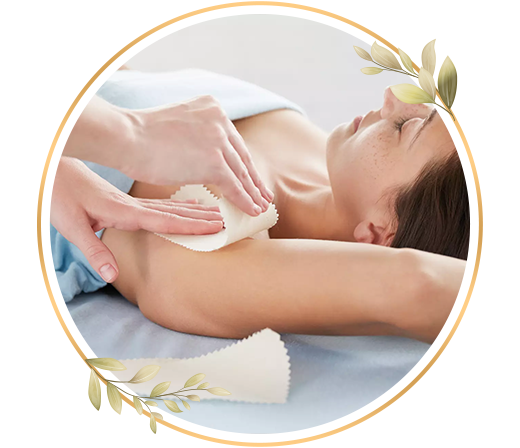 Underarms waxing service at TrendMi Salon removing unwanted hair for smooth and clean underarm skin.